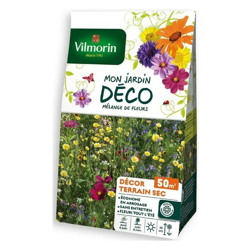 Vilmorin - Sachet graines Mélange de fleurs Décor Terrain sec 50m2