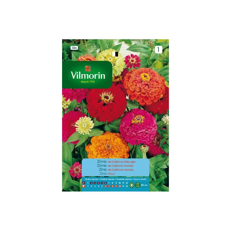 

Semillas de ZINNIA GRANDE CALIFORNIA FLORES S-1, 2 gr - Vilmorin