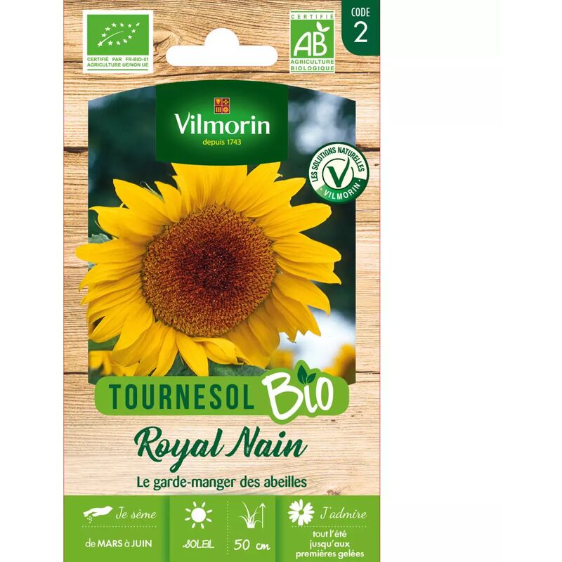 Vilmorin - Sachet de graines Tournesol Royal Nain bio