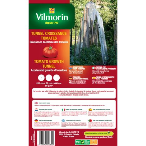 Vilmorin VA 04130 Crescita Serre Tunnel per Pomodoro 60 g/m² 220 x 60 x 400 cm