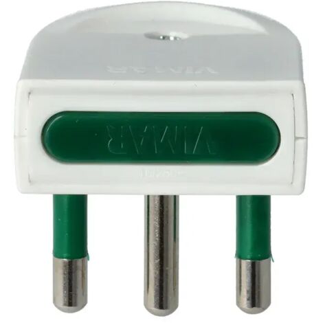 VIMAR 00204.B - Spina 2P+T 16 A 250V standard italiana, tipo S17-SPB17 con spinotti orientabili, bianca, Vimar SUPER NOVA