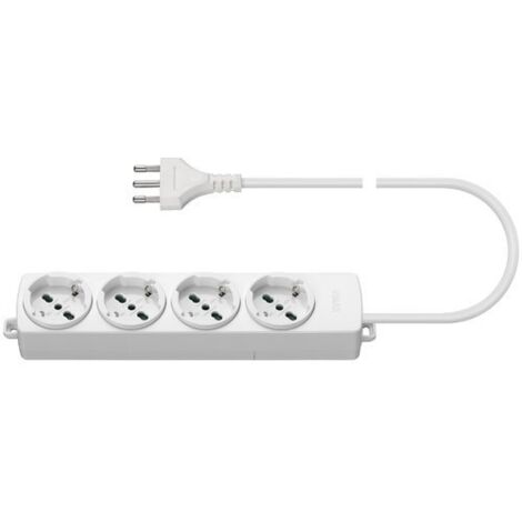 VIMAR 01292.CC.B - Presa multipla 4 universale, cavo 2mt bianco