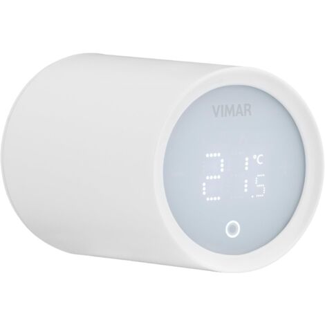 Vimar 03989 Valvola Termostatica Smart per Termosifoni, Controllo Remoto e Vocale, Maggiore Risparmio Energetico, Installazione Facile e Ampia Compatibilità Grazie Agli Adattatori Forniti