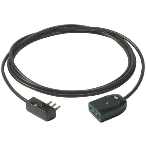 Vimar 0P32389 Cavo Prolunga, 3G1 e Spina Piatta, 5 m, Nero, 5m