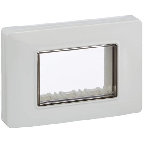 Vimar 0R14943.01 Calotta da parete IP55, 3 moduli Eikon, Arké e Plana, con viti, per scatole da incasso 3 moduli, bianco
