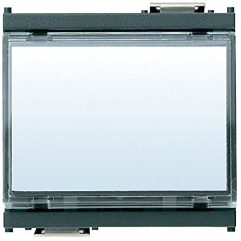 Vimar 0R16190 IDEA Pulsante a targhetta luminosa 1P NO 10A 12-24V, per lampada siluro 12 o 24 V 3W ø 7x31 mm, grigio - 2 moduli
