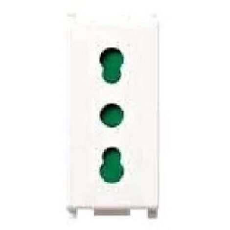 VIMAR 14210 Plana Serie Italienisch-Deutsche Schuko-Steckdose 2P+E 16A universal weiß