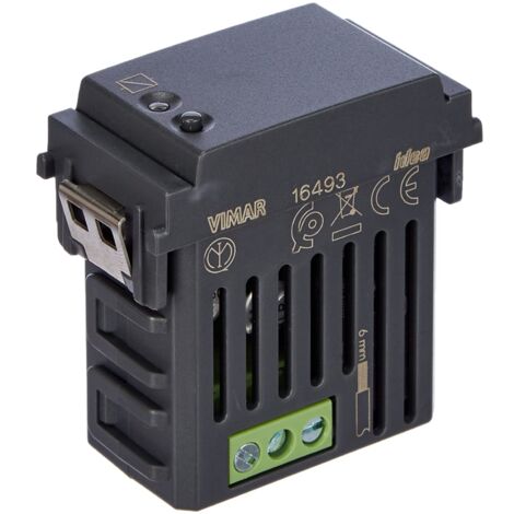 Vimar 16493 Idea Attuatore connesso IoT VIEW Wireless con uscita a relè NO 16 A, controllo locale e remoto, doppia tecnologia su standard Bluetooth 5.0 e Zigbee 3.0