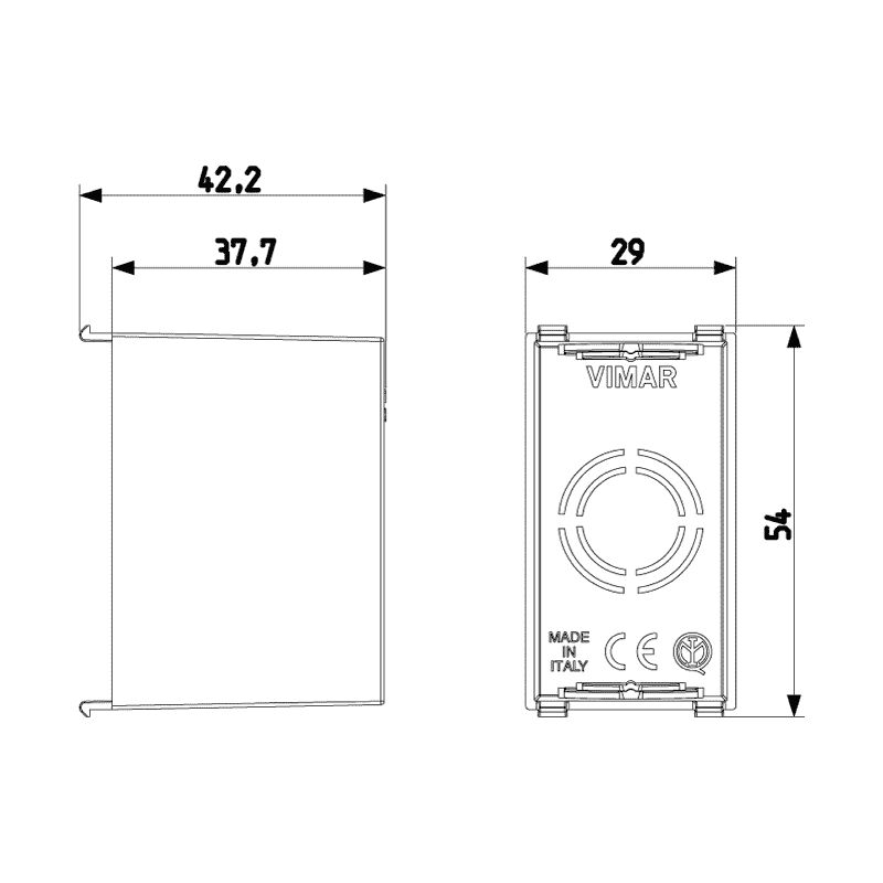 

16776.AU - Caja 1M para las tramas - negro - Vimar