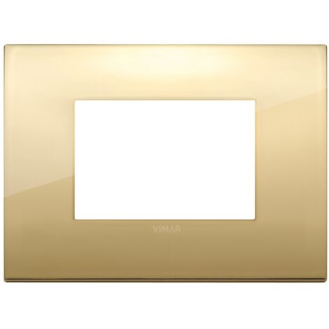 VIMAR 19653.07 ARKÉ Placca Classic 3 moduli, in metallo, dimensioni 12.2 x 9 x 0.86 cm, colore oro lucido