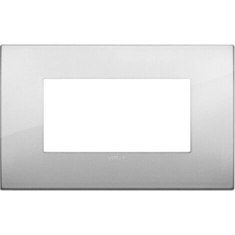 Vimar 19954.03 Placca Arké fit 4 moduli, metallo, argento