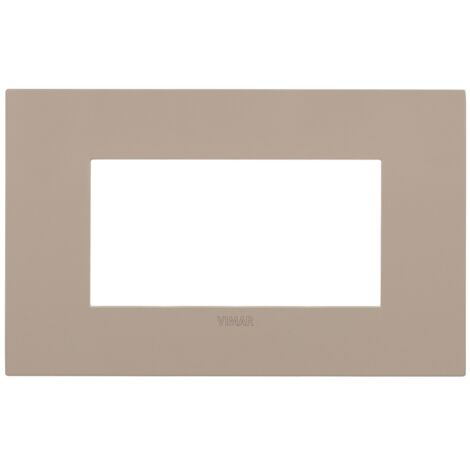 Vimar 19954.32 Placca Arké fit 4 moduli, metallo, tortora