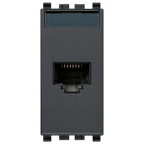 VIMAR 20338.8 EIKON Presa RJ45 Netsafe cat5e utp, cablaggio universale, 8 contatti, morsetti ad incisione d'isolante, grigio