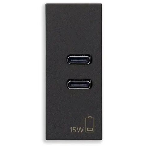 VIMAR 30292.CCG - Alimentatore USB C+C 15W 3A 5V nero