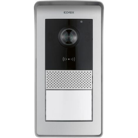 Vimar 42920.P Targa audiovideo per videocitofono vivavoce a colori LCD 7", funzione apri porta RFID, con cornice parapioggia, 1 pulsante, installazione a parete