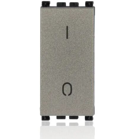 Vimar arke' metal interruttore illuminabile 2p 16ax 1 modulo colore alluminio 19015.m