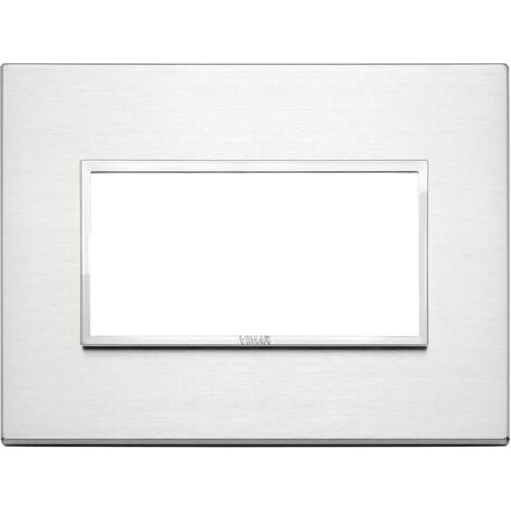 Vimar Eikon Evo placa 4 módulos aluminio brillante 21654.01