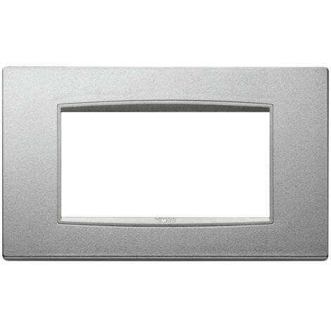 Vimar eikon next placca classic 4 moduli colore argento matt 20654.n13