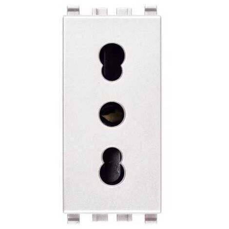 Vimar Eikon toma de dos polos blanca 2P+E 10/16A 20203.B