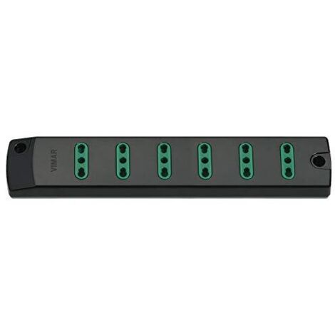 VIMAR FP00406 Presa mobile multipla 2P+T 16 A 250 V,con 6 uscite Bpresa SICURY standard italiano tipo P17/11, fornita senza cavo, nero