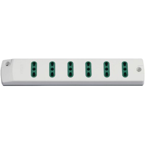 VIMAR FP00406.B Presa mobile multipla 2P+T 16 A 250 V, con 6 uscite Bpresa SICURY standard italiano tipo P17/11, fornita senza cavo, Bianco