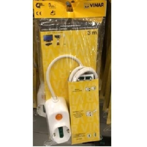 Vimar FP00511.L.B Presa Universale, 2P17/11 e Spb17, 3 m Bianco
