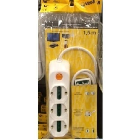 Vimar multipresa 3schuko + 6 bipasso + 1,5mt + interruttore colore bianco fp00531.c.b