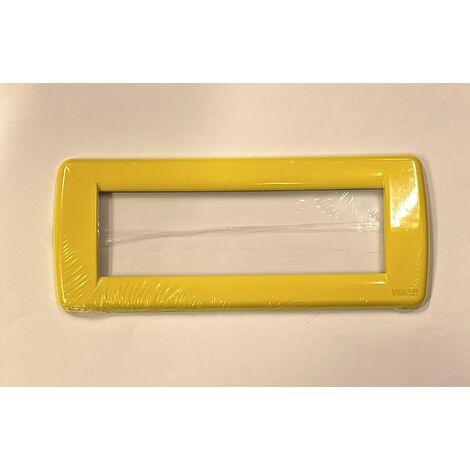 VIMAR - PLACCA IDEA RONDO' 6 MODULI IN METALLO COLORE GIALLO 16756.02