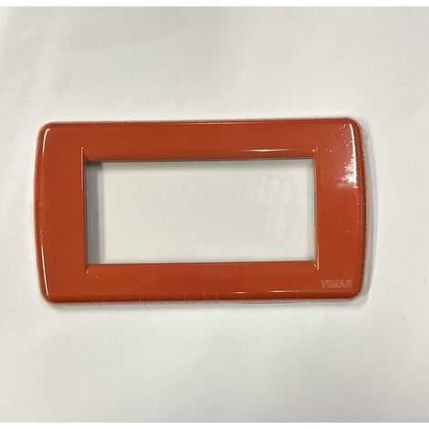 VIMAR - PLACCA RONDO' 4 MODULI IN METALLO SERIE IDEA COLORE CORALLO ART. 16754.03