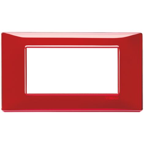 Vimar Plana placa 4 módulos de color rubí 14654.51