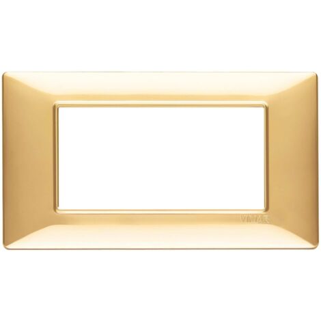 Vimar Plana placa 4 módulos oro brillante 14654.24