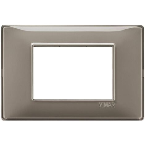 Vimar plana placca 3 moduli tecnopolimero colore  reflex cenere 14653.40