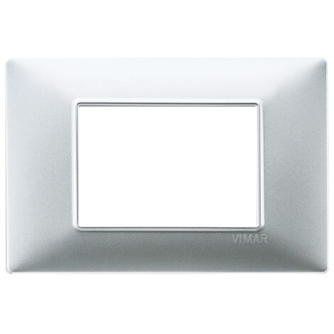 Vimar Plana plaque 3 modules couleur argent mat 14653.20