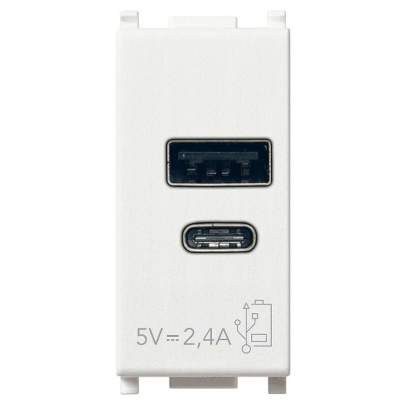 Plana usb a c 5V 2.4A 1 Module Blanc 14292.AC - Vimar