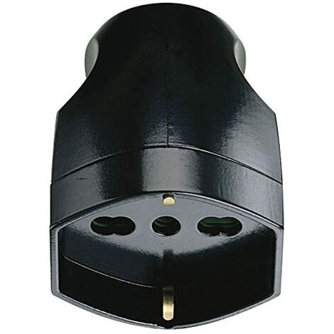 Vimar Ri.00225N Presa Mobile Sicury Grande 2P+T 16 A 250 V Universale Standard Italiano P40, Uscita Cavo Assiale, Nero