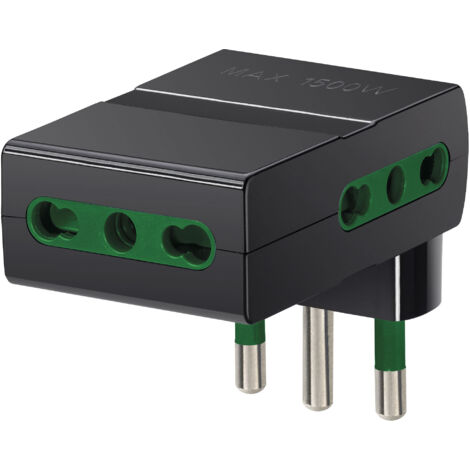 Adaptateur Multiple Vimar Blanc - 3 Prises + Interrupteur Lumineux - Standard Italien S17 - 1500 W Max