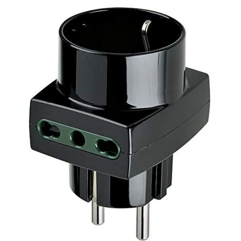VIMAR RI.00325N Adattatore Multiplo SICURY 250 V, Spina combinata DE e FR, 2 Bpresa P17/11, 1 Presa 16A Standard IT P30