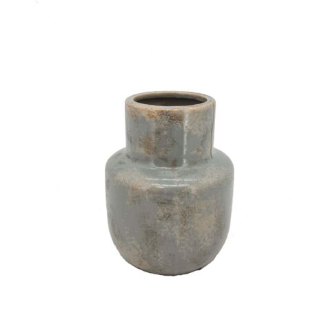 Vimin Box Vaso Bombato con Collo D 15,5 H 19,5 Cm Grigio