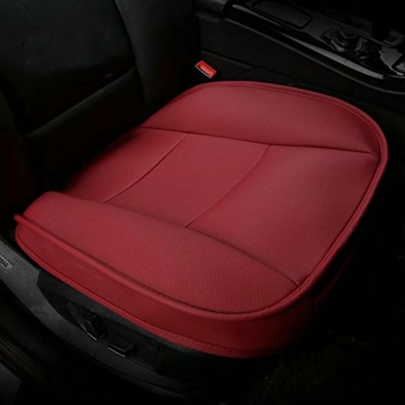 Vin Rouge Coussin de siège de Voiture Housse de siège PU en Cuir et Bambou Mat Pad