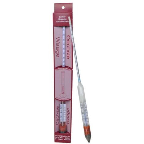Vina Aräometer Mostwaage mit Thermometer 0 - 130°Oe Wein- und Obstverarbeitung