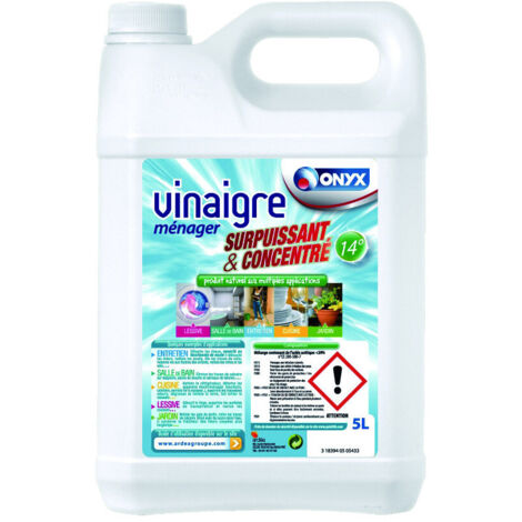 Vinaigre d'alcool ménager 14° 5L – Nettoyage et désinfection – Élimine calcaire et mauvaises odeurs – Biodégradable et non toxique – Ardea