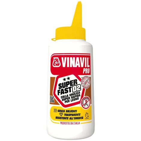 Vinavil Pro D2 Super Rapida Colla Per Legno Senza Solventi - Trasparente 750g