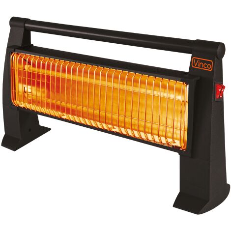 Vinco poele chauffage au sol a' quartz 1200W noir re'glable anti-basculement
