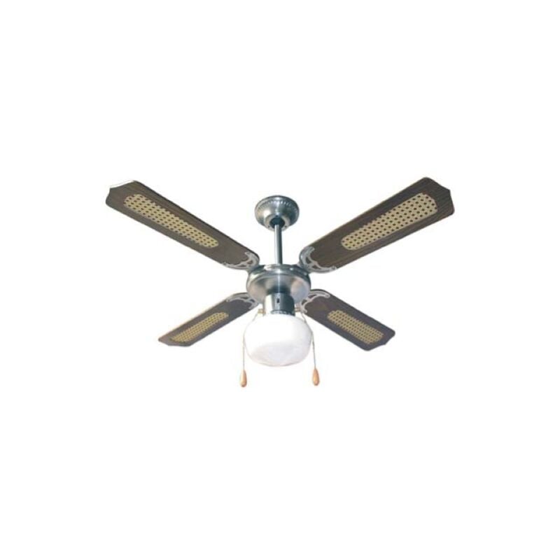 Ventilateur de plafond Country Domus 70W avec 4 pales lumineuses centrales 3 vitesses 106 cm avec marche arrie're