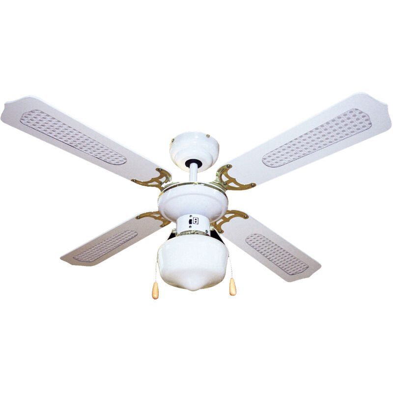 Image of Ventilatore da soffitto Vinco 70912 bianco con luce 4 pale 55 watt 3 velocita'