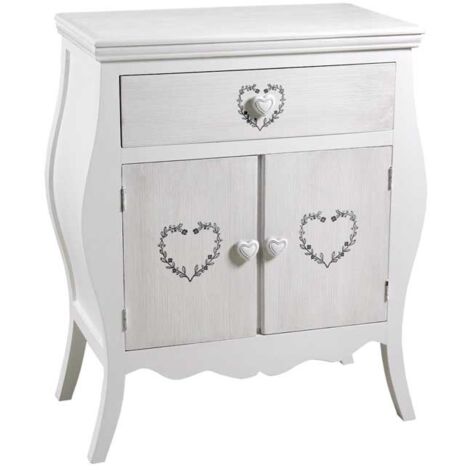 VINCY MOBILE CON ANTE E CASSETTO 65 X 35 X 76 CM BIANCO