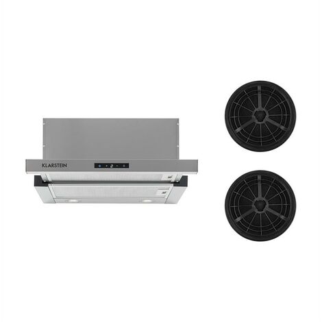 Vinea Dunstabzugshaube Umluftset 60cm 610m³/h Aktivkohlefilter silber