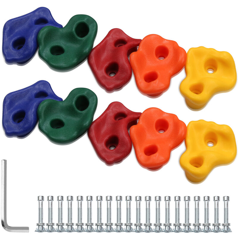 Vingo - 10 pièces Prises d'escalade Multicolore pe d'escalade tient grande escalade tient extérieur pour tour de jeux