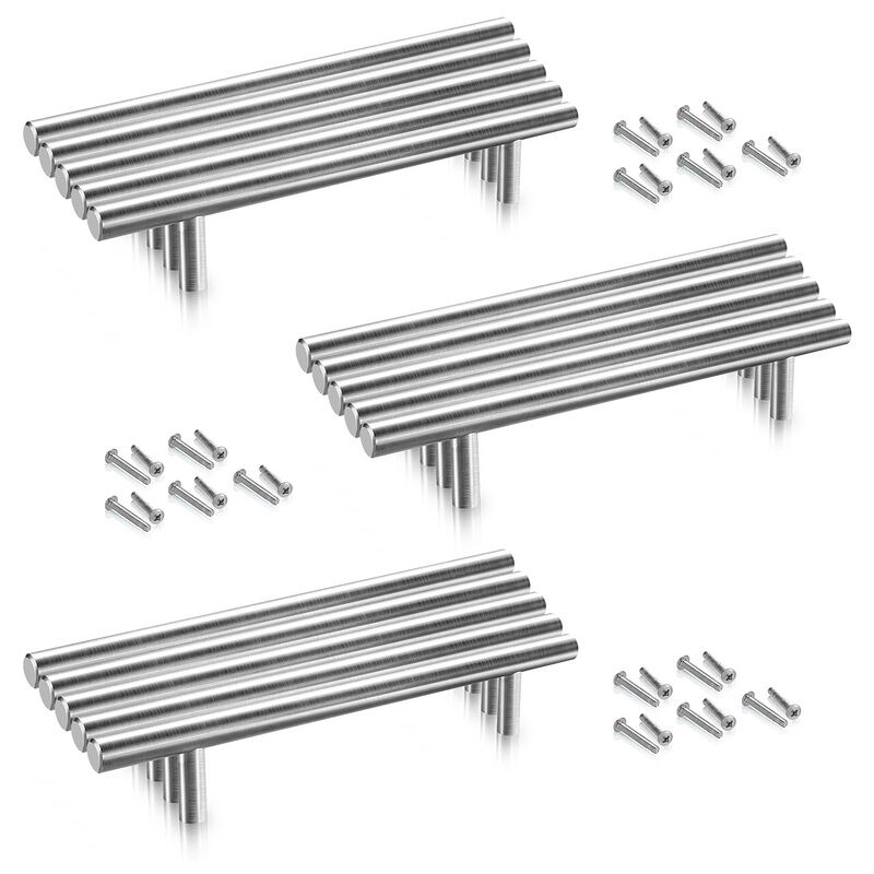 Swanew Poignées de meubles Poignée d'armoire Poignée de porte de cuisine Acier inoxydable 188x128x12MM 20 pièces