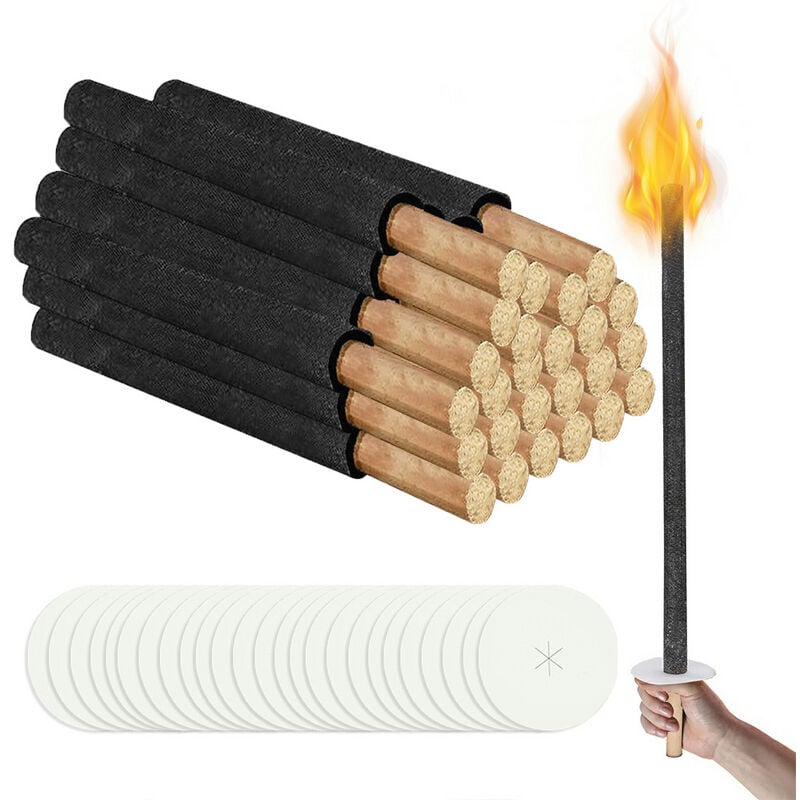 Vingo - 100x Lumières Flamme torches torches de jardin cire torches de jardin pour les amoureux haute qualité temps de combustion 45 min